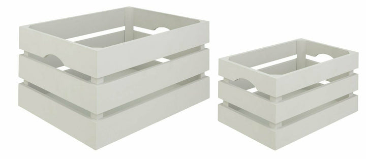 Home Pack Of 2 Storage Crates - Grey