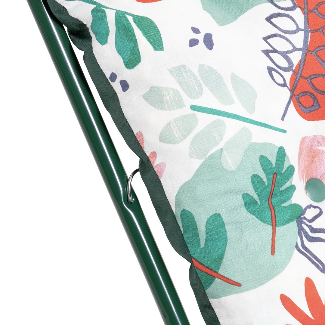 Home Folding Metal Reclining Garden Chair - Green