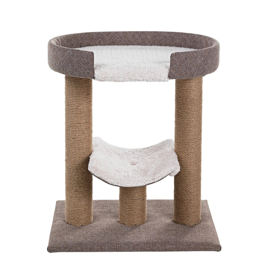 Home Cat Scratching Post With Bed - Brown