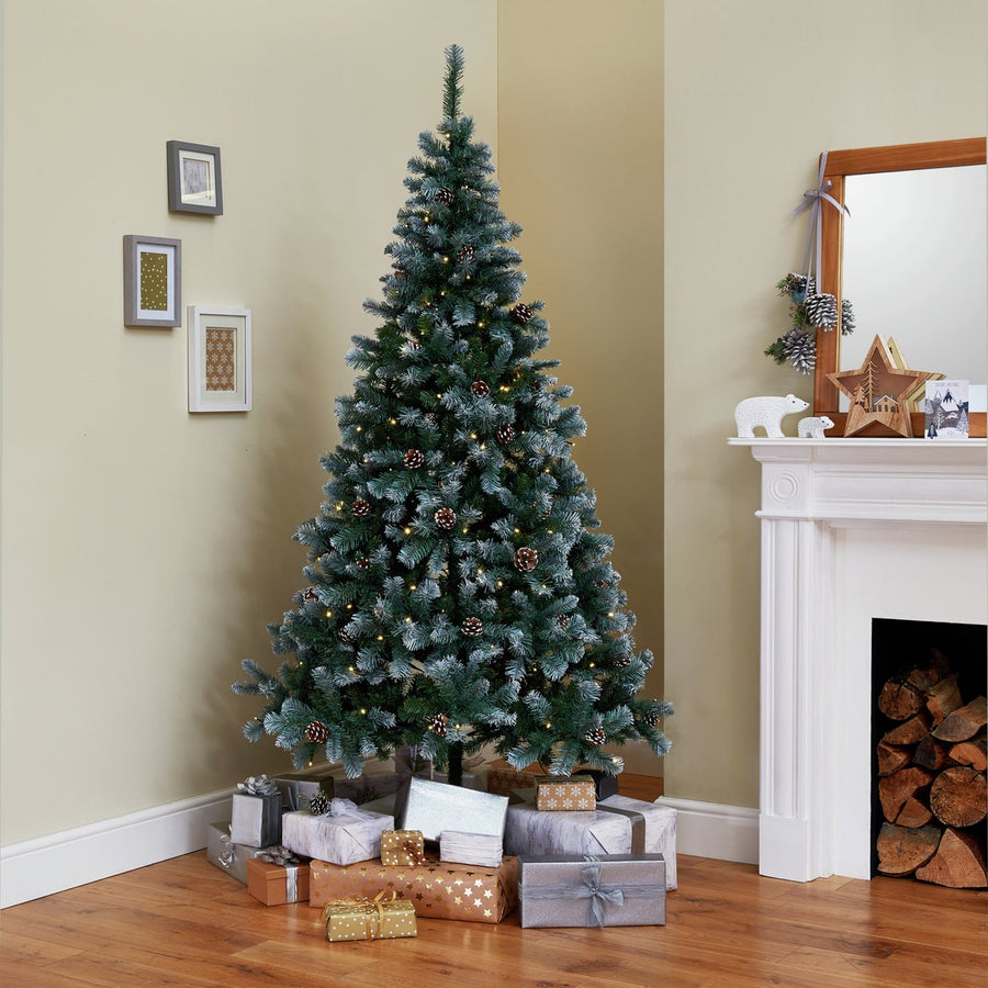 Habitat 7ft Oscar Pre-lit Pine Cone Christmas Tree - Green