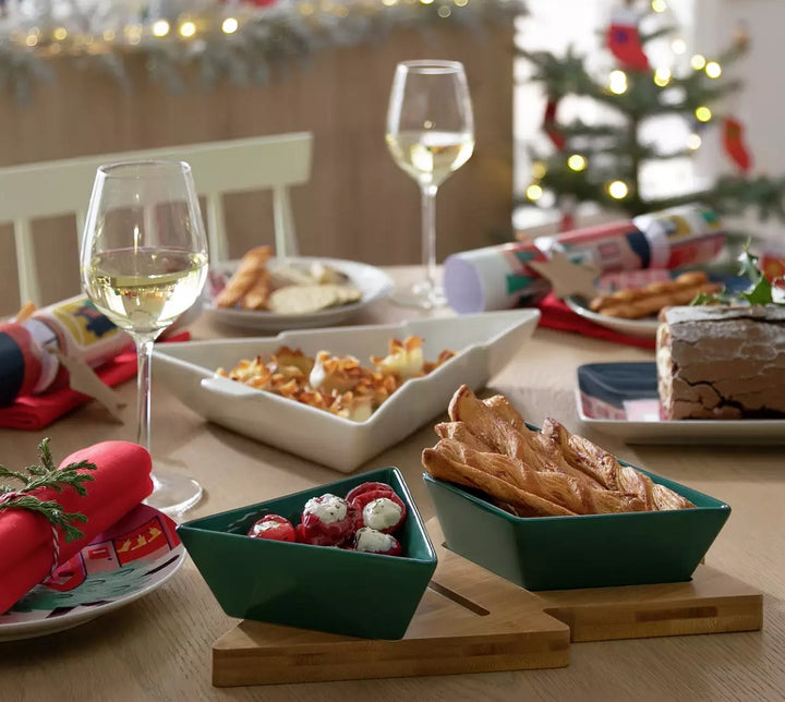 Habitat Christmas Tree Stoneware Serving Board - Green
