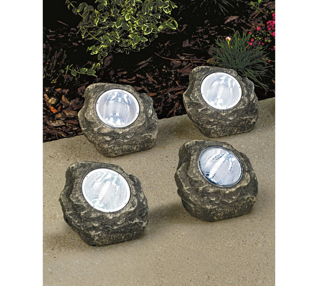 Home Set of 4 LED Solar Rock Lights