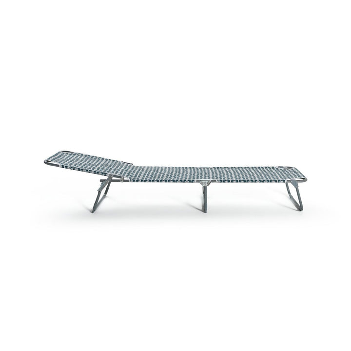Habitat Boho Folding Metal Sun Lounger - Grey & White