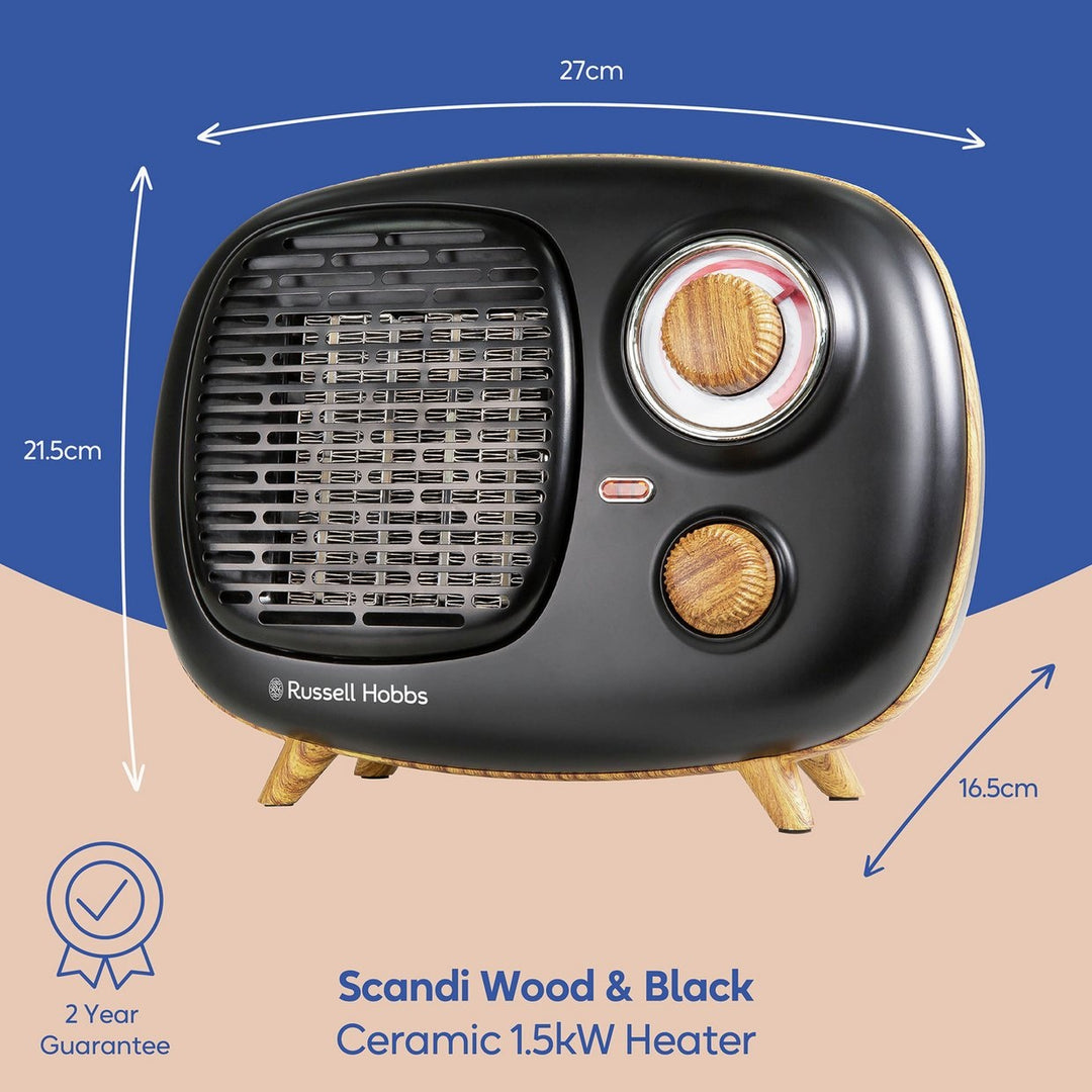 Russell Hobbs Scandi Wood/Black 1.5kW Heater