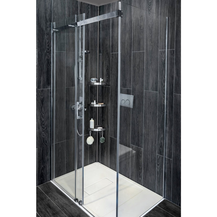 Lloyd Pascal Floor To Ceiling Bathroom Corner Unit - Chrome