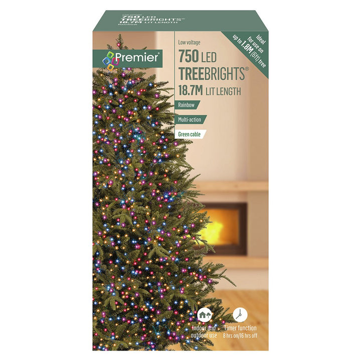 Premier Decorations 750 Multicoloured Multifunction LED Lights - 23.7m