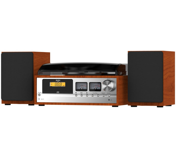 Bush Classic Retro Micro Combo Record Player - Bluetooth - Wood / Black