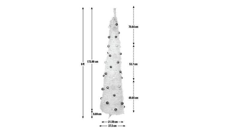 Home 6ft Pop Up Christmas Tree - White