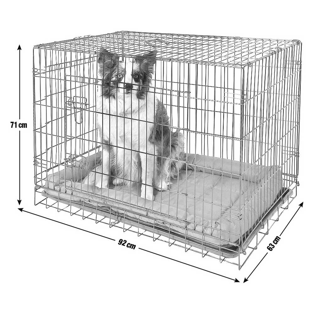 Home Double Door Dog & Cat Crate Cage - Large