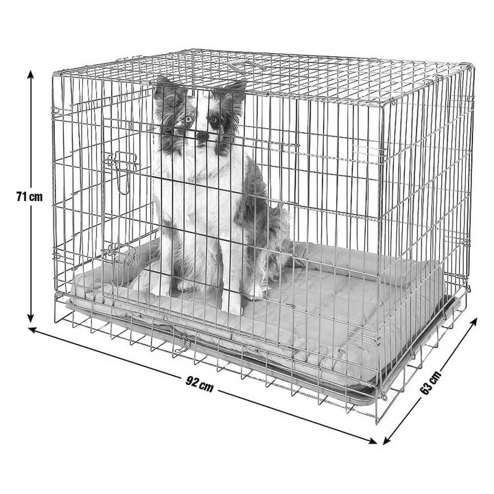 Home Double Door Dog & Cat Crate Cage - Large