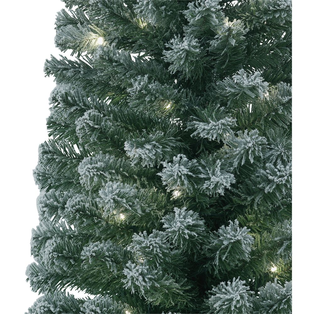 Home 6ft Pre-Lit Snow Tipped Pencil Christmas Tree - Green