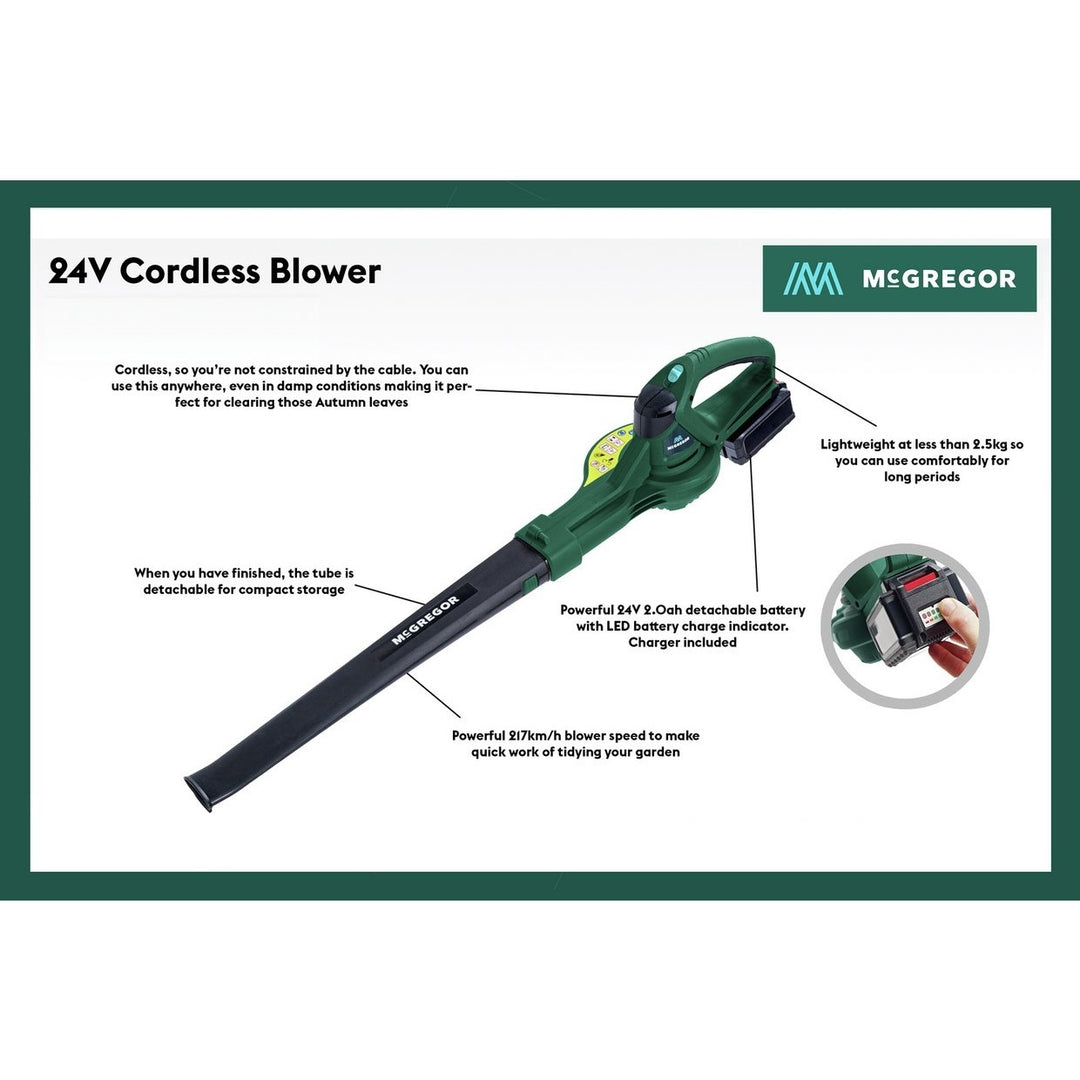 McGregor MCBL24 Cordless Garden Blower - 24V
