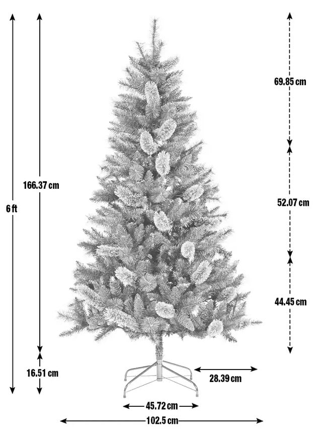 Home 6ft Mixed Cashmere Christmas Tree - Green
