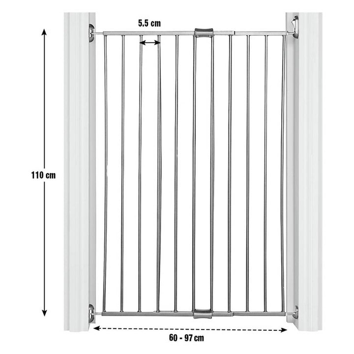 Home Extra Tall Extending Metal Pet Gate - Black
