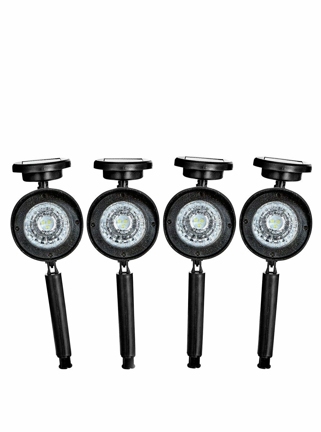 Habitat Set Of 4 Black Solar Spotlights