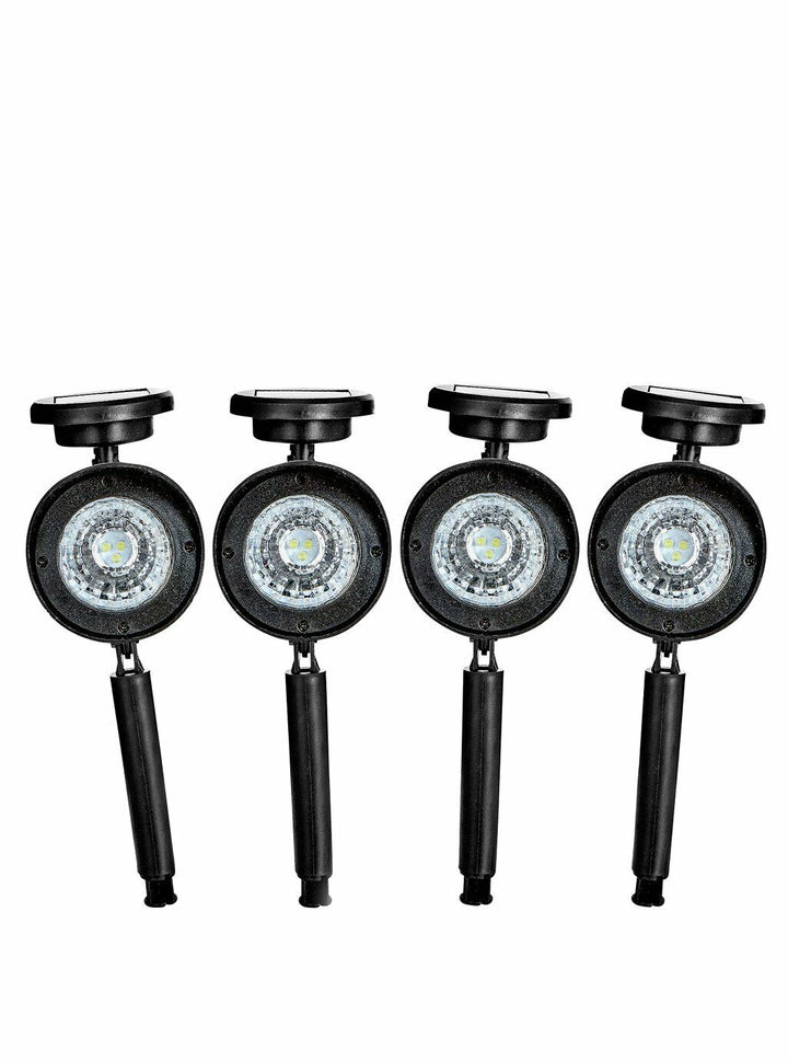 Habitat Set Of 4 Black Solar Spotlights