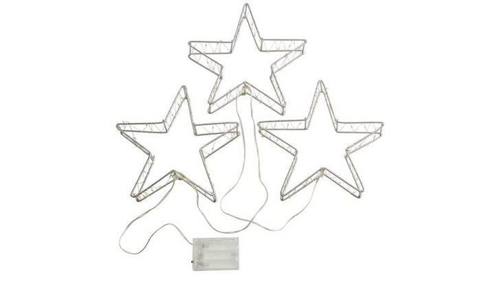 Home Trio Of Wire Star Lights Christmas Decorations